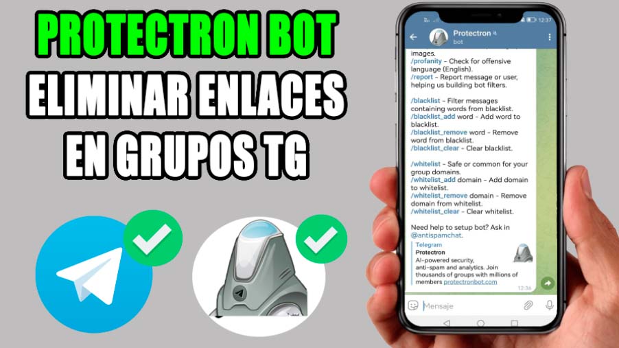 Protectron Bot: Elimina los enlaces de tus grupos y canales Telegram